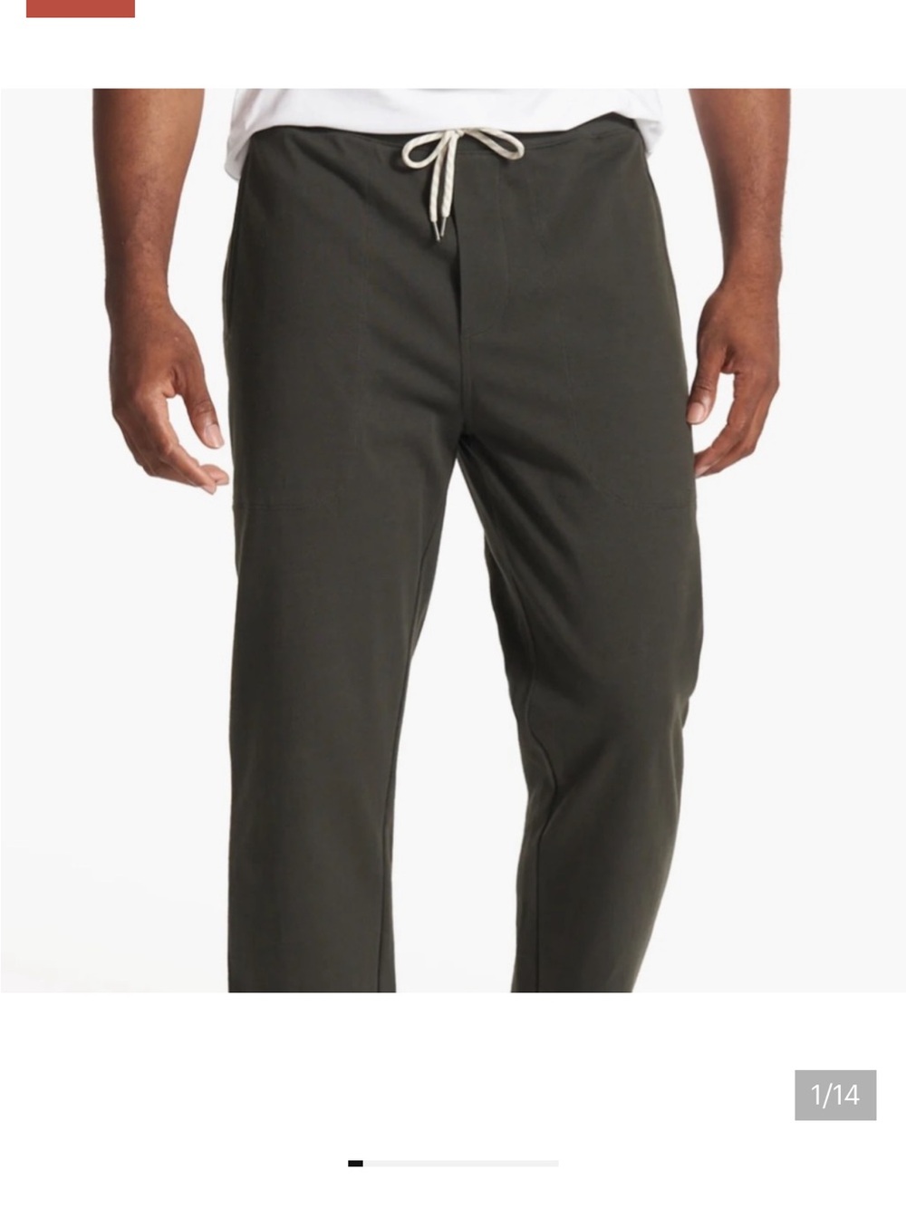 Vuori Belleview Cotton pants Mens Size L Green Gray